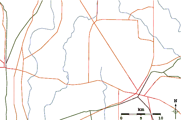 Roads and rivers around Capshaw Mountain