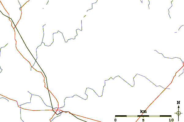 Roads and rivers around Carn Clonhugh