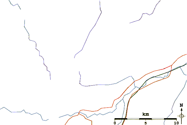 Roads and rivers around Càrn Dearg (Monadh Liath)