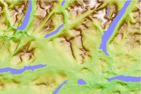 Surf breaks located close to Carn Dearg (Loch Ossian)