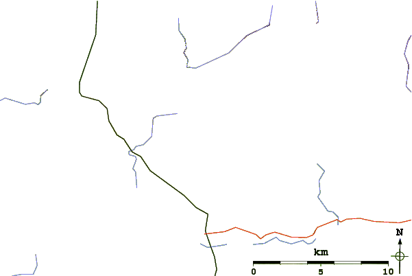 Roads and rivers around Carn Dearg (Loch Ossian)