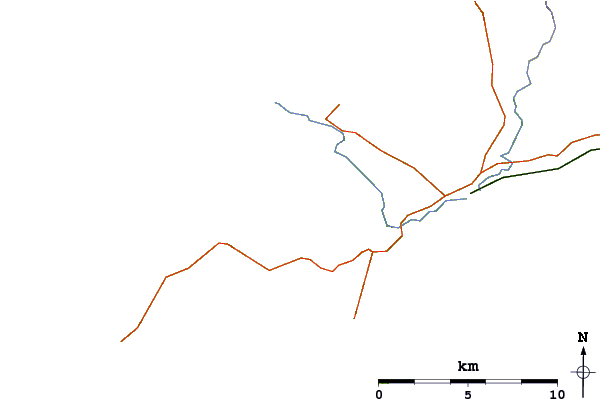 Roads and rivers around Carn Fadryn