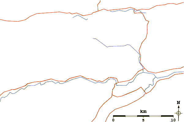 Roads and rivers around Càrn Mairg