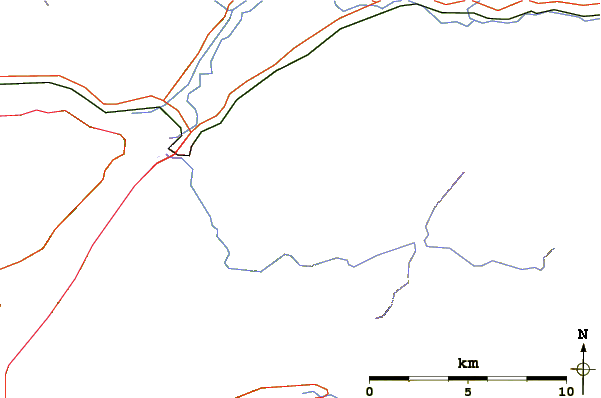 Roads and rivers around Càrn Mòr Dearg