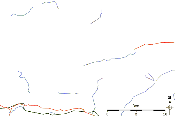 Roads and rivers around Carn Mòr