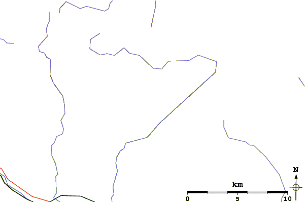 Roads and rivers around Carn a' Chlamain