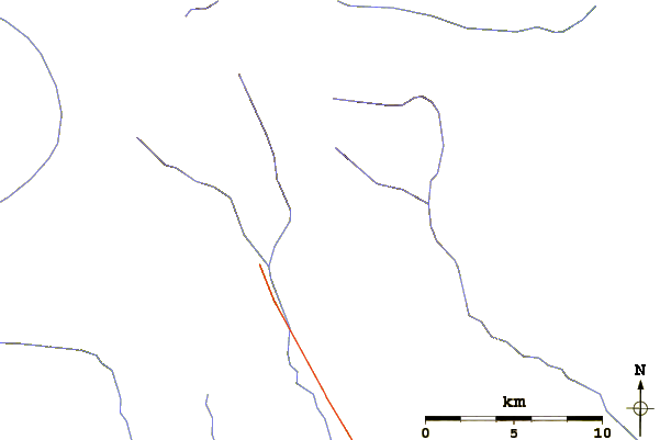 Roads and rivers around Carne Mtn