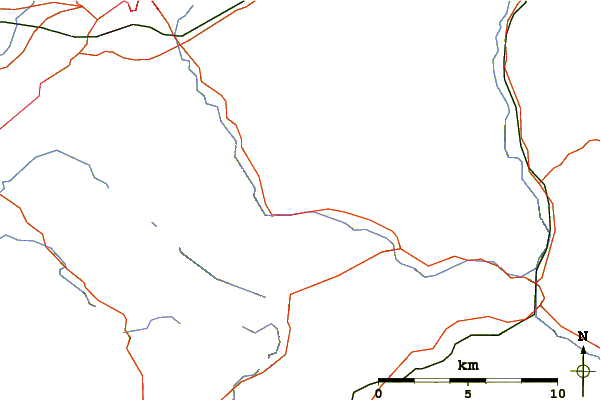 Roads and rivers around Carnedd Dafydd