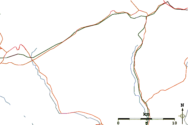 Roads and rivers around Carnedd y Ddelw