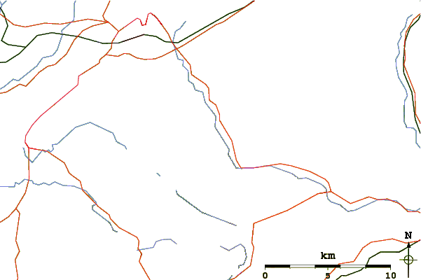 Roads and rivers around Carnedd y Filiast (Glyderau)