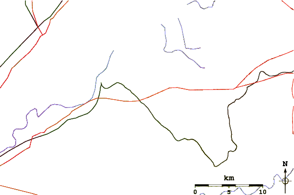 Roads and rivers around Carpenter Hill