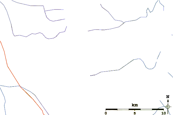 Roads and rivers around Cartoona Peak