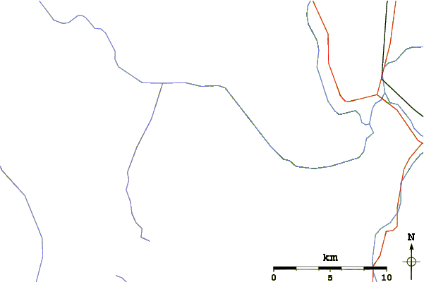 Roads and rivers around Cashmere Peak