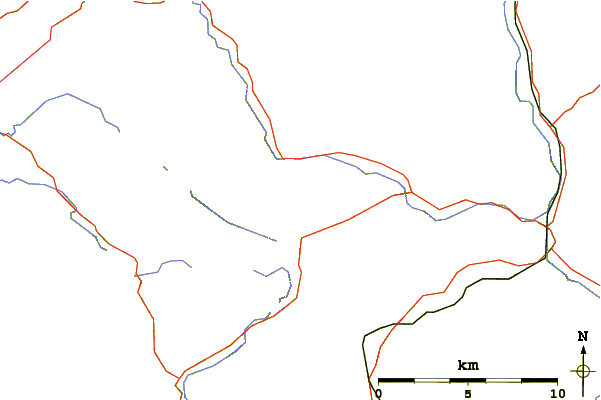 Roads and rivers around Castell y Gwynt