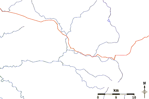 Roads and rivers around Castle Crag (Tasmania)