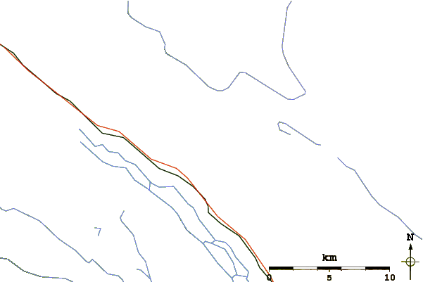 Roads and rivers around Castle Mountain (British Columbia)