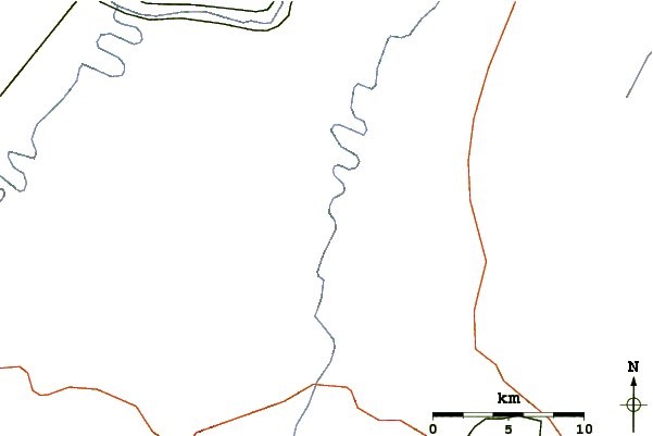 Roads and rivers around Castle Mountain (Hampshire County, West Virginia)