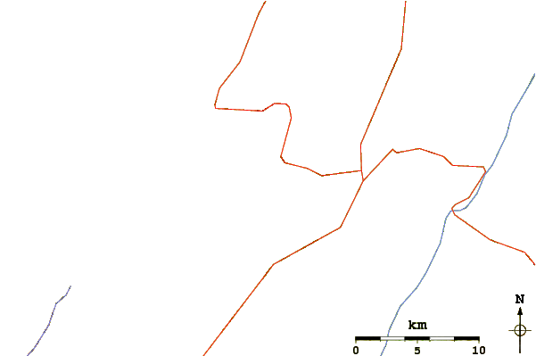 Roads and rivers around Castle Mountain (Pendleton County, West Virginia)