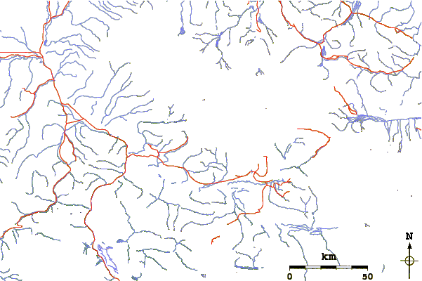 Roads and rivers around Castle Peak