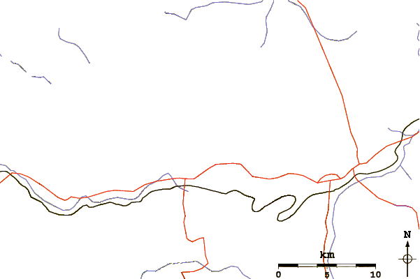 Roads and rivers around Castle Peak (California)