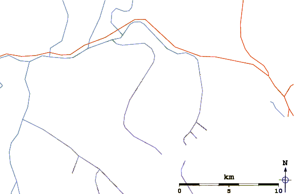 Roads and rivers around Castle Rock (volcano)