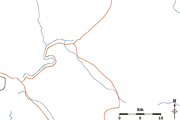 Roads and rivers around Castleton Tower