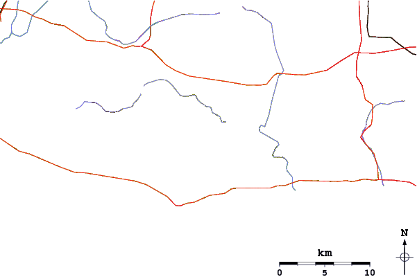 Roads and rivers around Castro Peak (California)