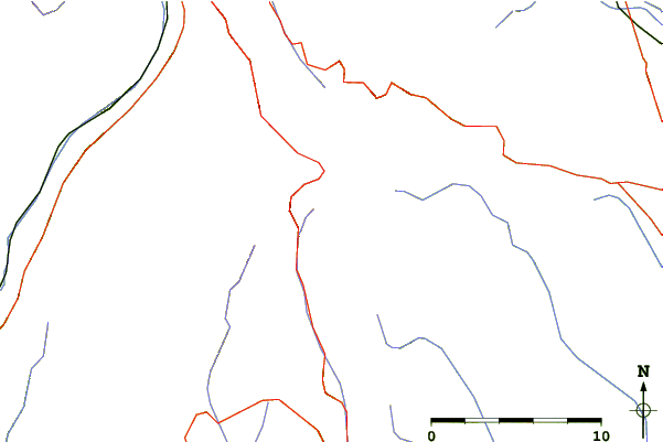 Roads and rivers around Catena delle Tre Croci