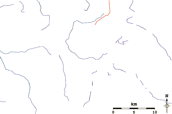 Roads and rivers around Cathedral Mountain