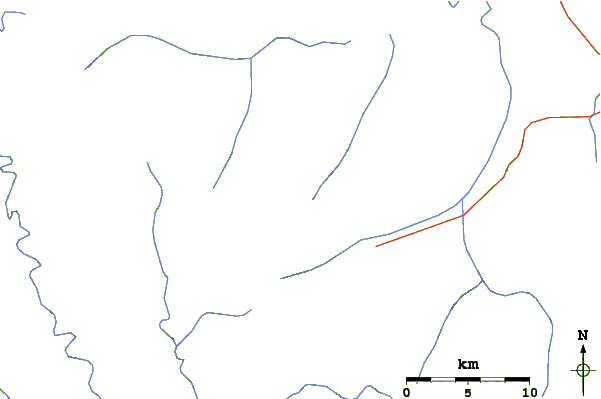 Roads and rivers around Cathedral Peak