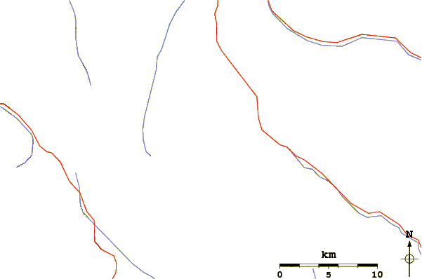 Roads and rivers around Cathedral Peak