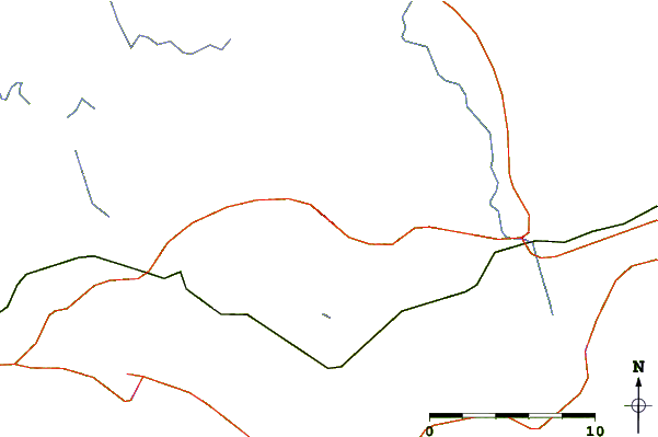 Roads and rivers around Catherine Mountain