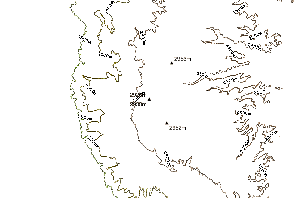 Mountain peaks around Cathey Peak