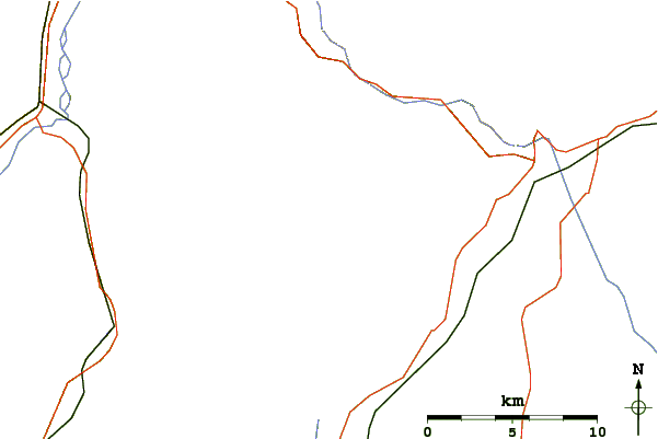 Roads and rivers around Monte Cavallo