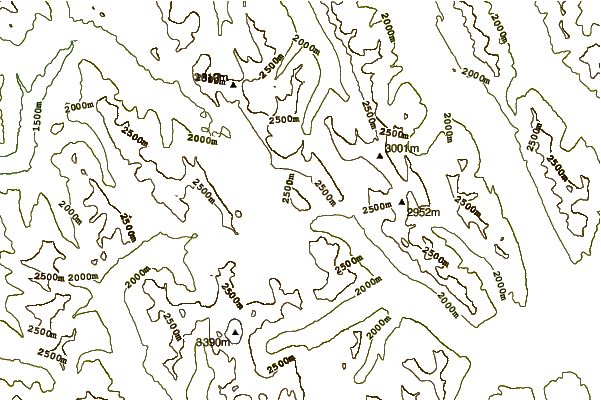 Mountain peaks around Cave Mountain