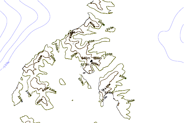 Mountain peaks around Cavern Peak (Auckland Island)