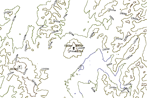 Mountain peaks around Cay (volcano)