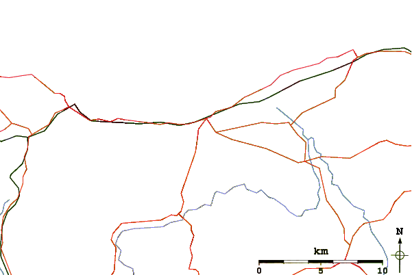 Roads and rivers around Cefn-yr-Ogof