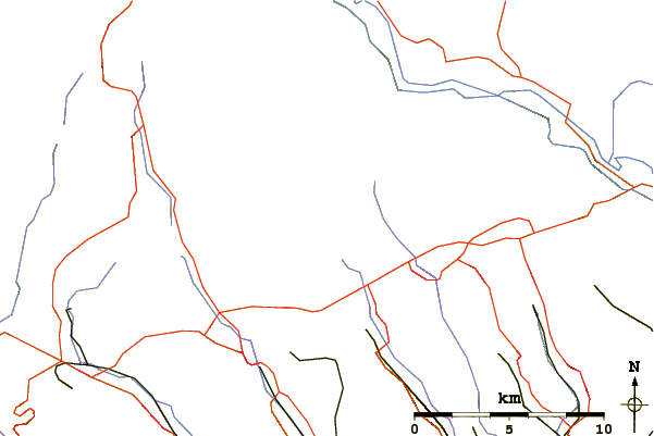 Roads and rivers around Cefn yr Ystrad