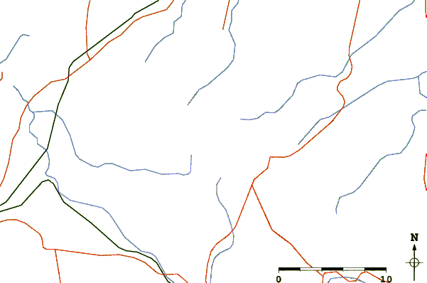 Roads and rivers around Cer (mountain)