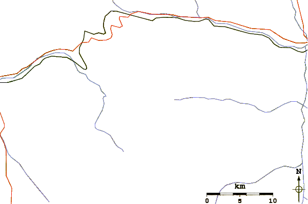 Roads and rivers around Cerro Alto Rio Blanco