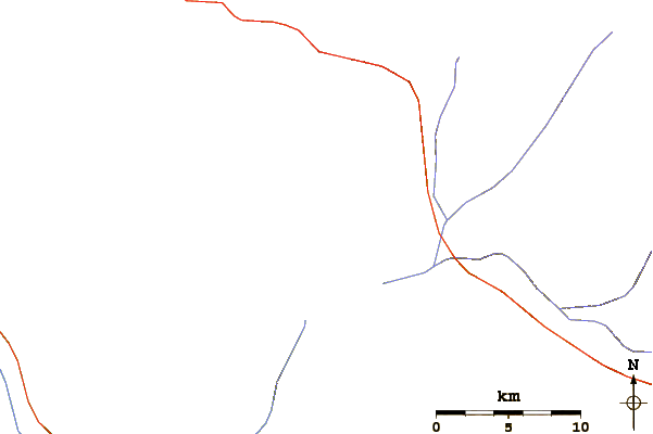 Roads and rivers around Cerro Azul (Chile volcano)