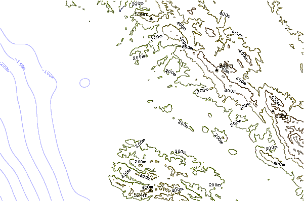 Mountain peaks around Cerro Cabrillo