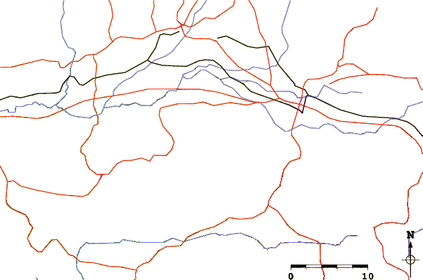 Roads and rivers around Cerro Cedral