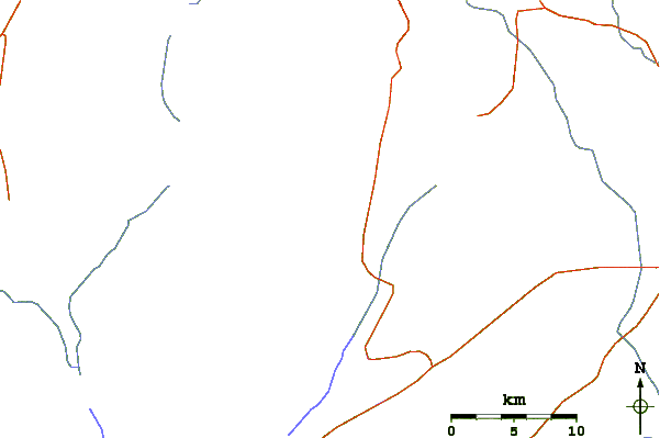 Roads and rivers around Cerro Colluma