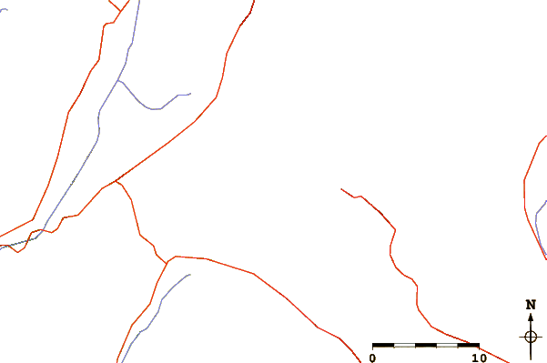 Roads and rivers around Cerro Colorado (volcano)