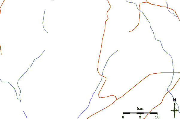 Roads and rivers around Cerro Columa