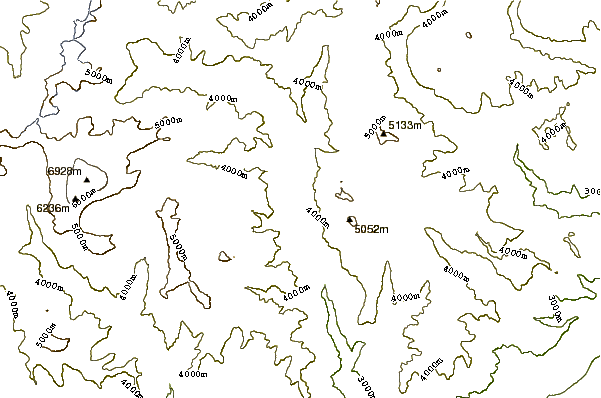 Mountain peaks around Cerro Cuerno