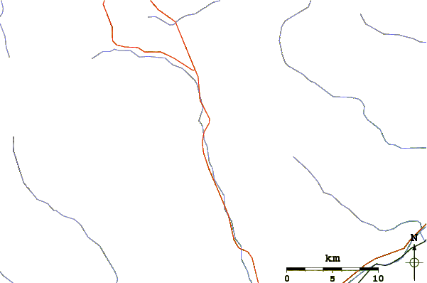 Roads and rivers around Cerro Cuerno