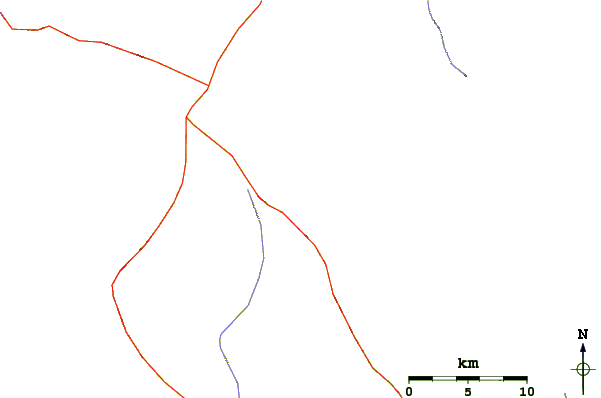 Roads and rivers around Cerro De Los Horcones